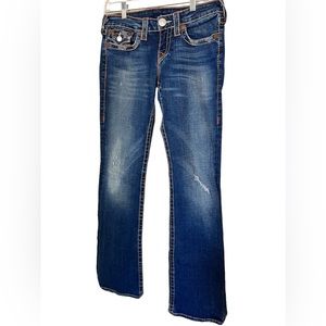 True Religion Women's Dark Indigo Flare Jeans